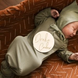 Olive Green Knotted Gown Newborn Mebie Baby